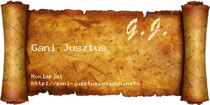 Gani Jusztus névjegykártya